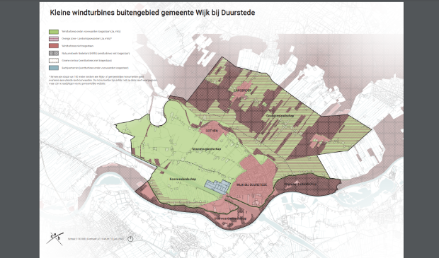 <p>In de groene gebieden zijn mogelijkheden voor kleine windturbines</p>