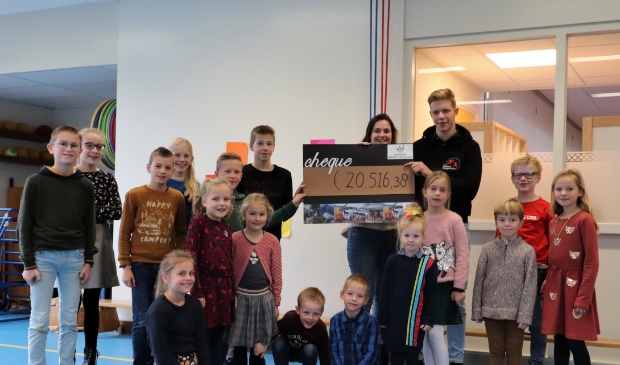 Er wordt een cheque overhandigd aan CCR.