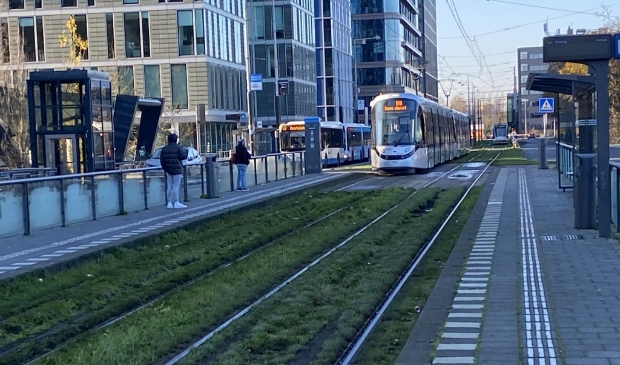 <p>De huidige halte van tramlijn 25 aan de Strawinskylaan. </p>