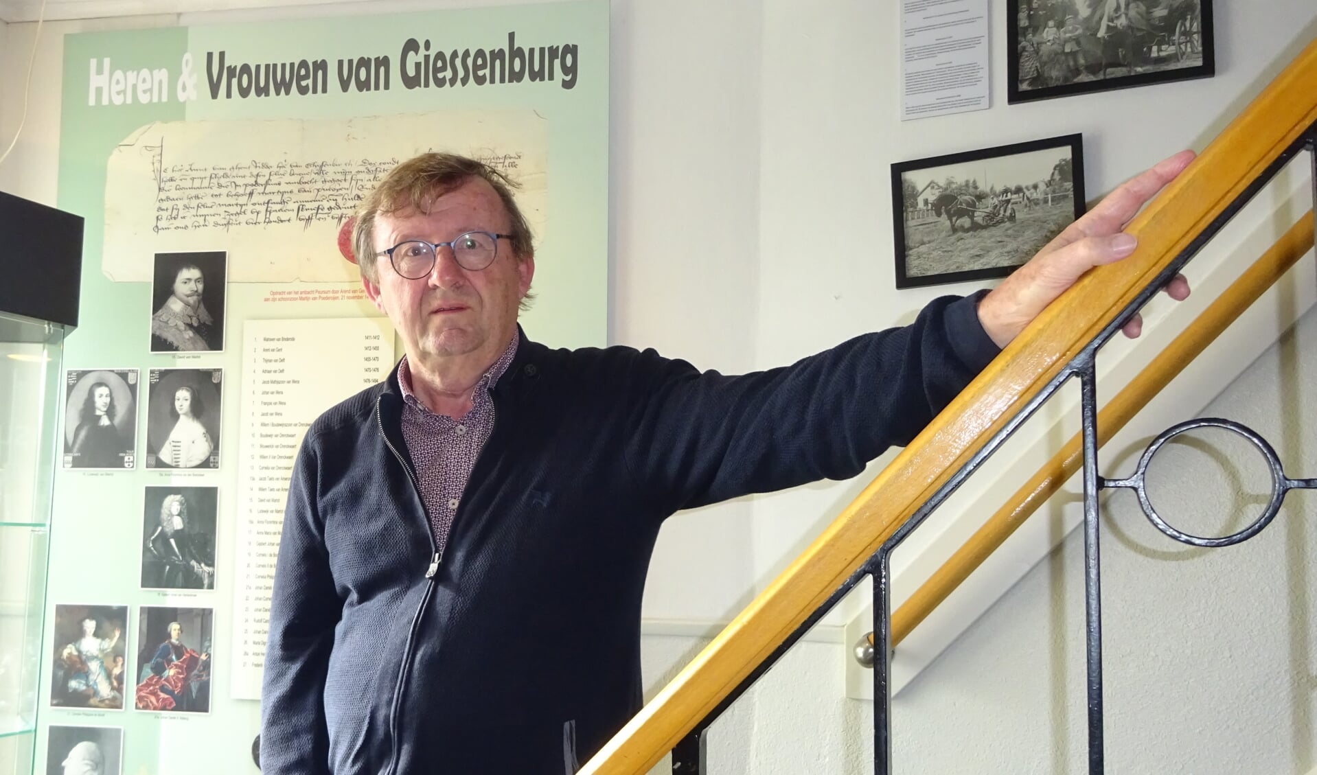 Bert den Boer in het museum.