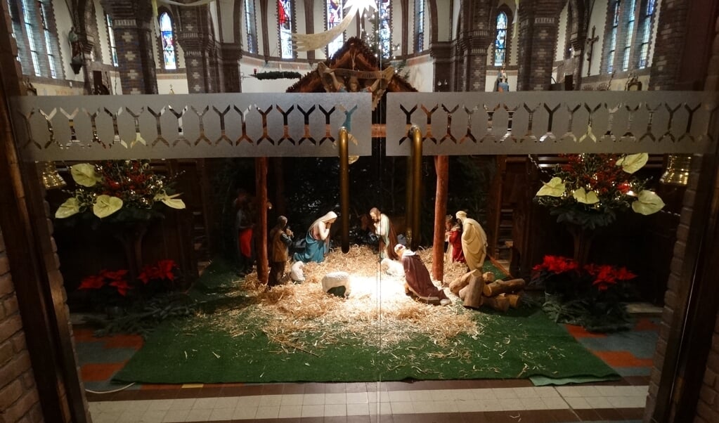 Kerststal in Mariakapel van de Catharinakerk aan de Langstraat in Barneveld.