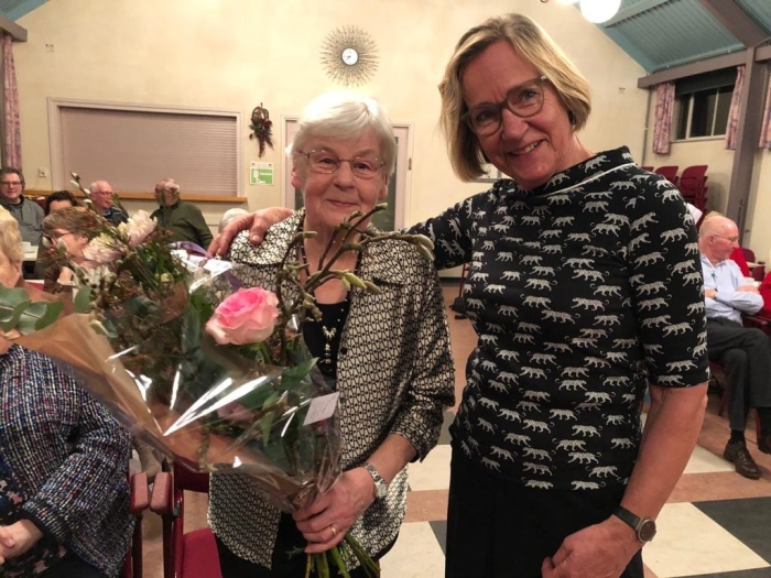 De jubilaresse mevrouw Sjanie Prins