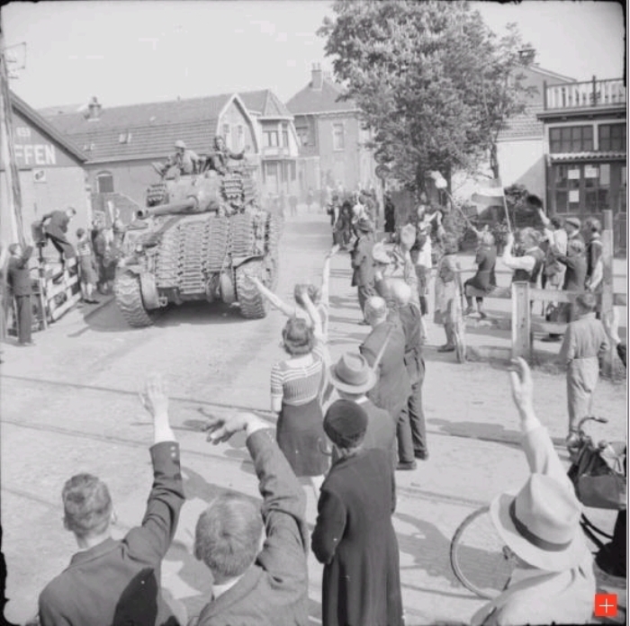 de bevrijders in het dorp Ede