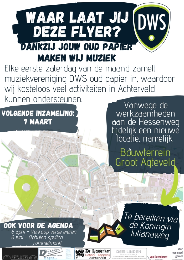 Flyer inzameling oud papier