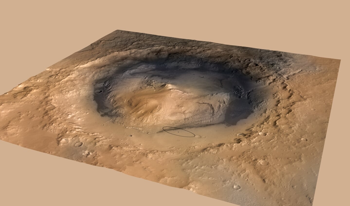 Landingsplaats Curiosity: de Gale Crater op Mars