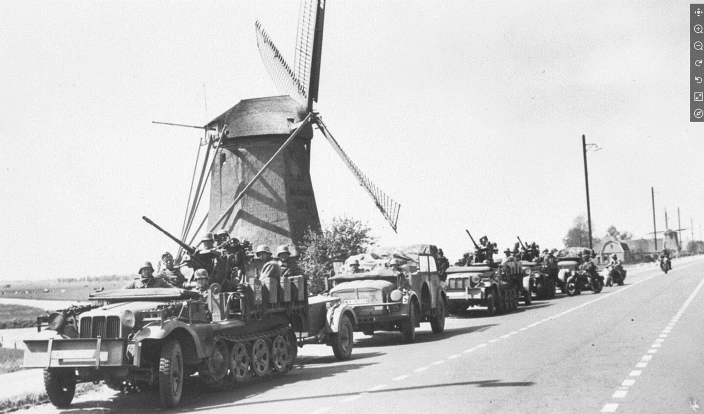 Duitse troepen vanaf Halfweg naar Amsterdam mei 1940 Haarlemmerweg