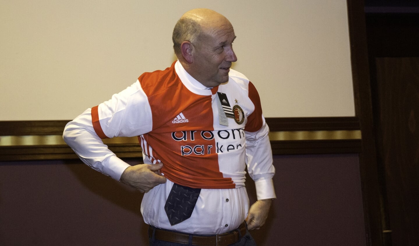 Evert van de Veen met Feyenoord-shirt. 