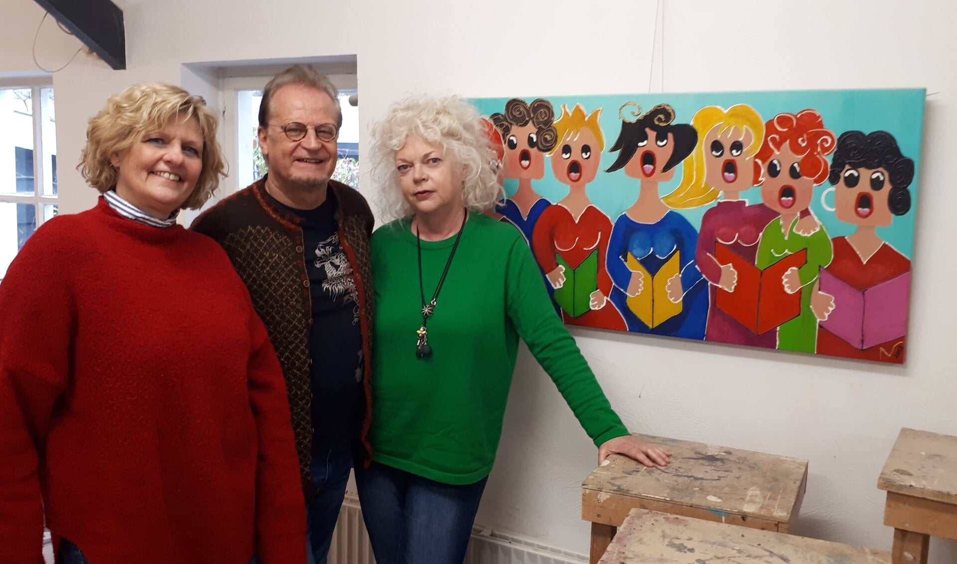 Nanda van der Vliet, Hans Verloop en Denise Hulst roepen namens de werkgroep Kunstroute kunstnaars op zich aan te melden.