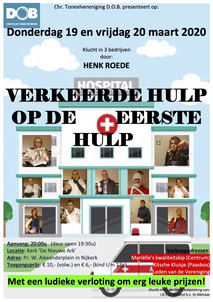 de poster van de over de voorstelling inclusief alle spelers