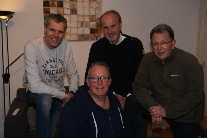 Bestuur Zwembad. Boven van links naar rechts Joost Verzijl, Emile Bakker en René Jonman en onder Stan Wischhoff