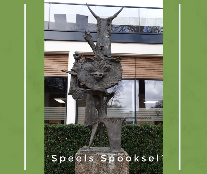 Beeld van kunstenaar Theo van der Nahmer 'Speels Spooksel'