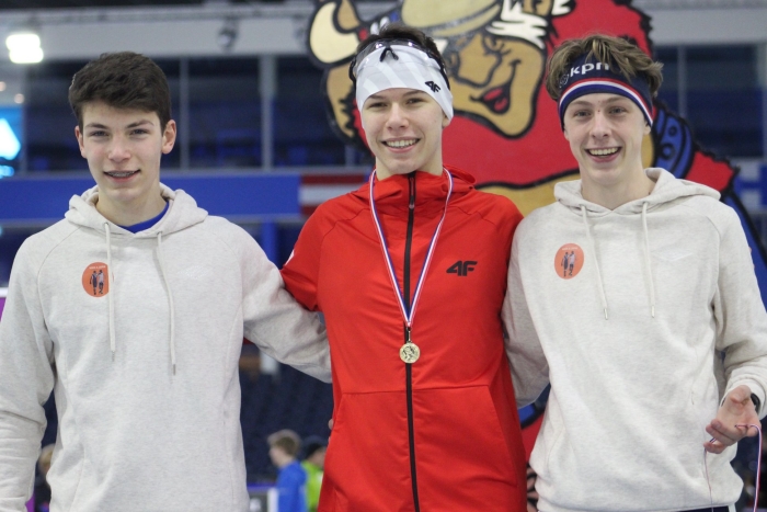 Ward en Mats op het podium 500 meter