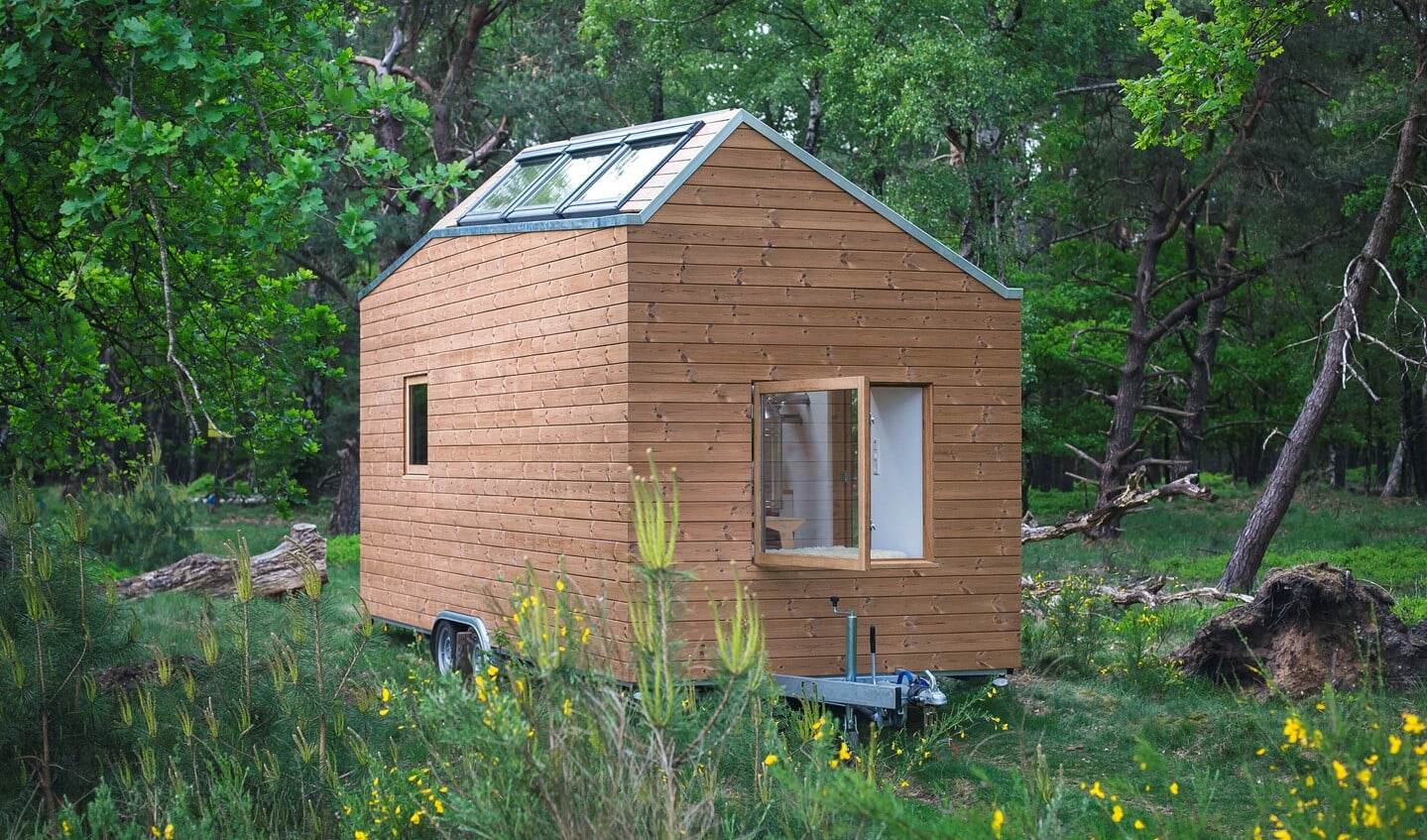 Een verplaatsbare tiny house.