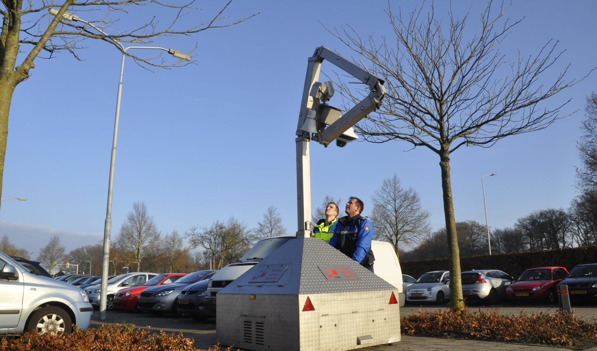 De mobiele camera van de gemeente Barneveld werd eerder ingezet bij parkeerterrein De Vetkamp in Barneveld.