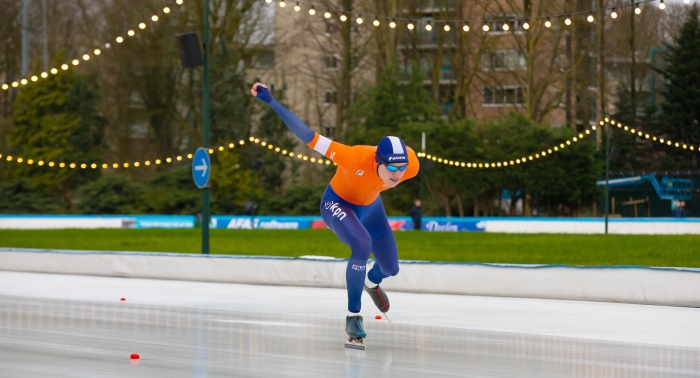 Jan Hein Verhoeff in actie op de 500 meter