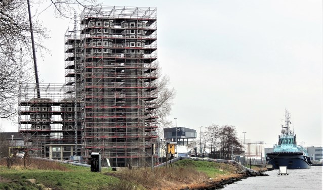 De ventilatietunnels in de steigers enkele weken geleden.