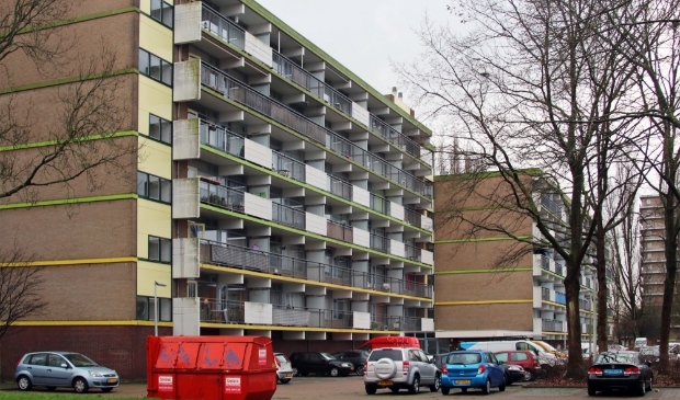 <p>De Aquariusflat aan Watercirkel in de wijk Groenelaan..</p>