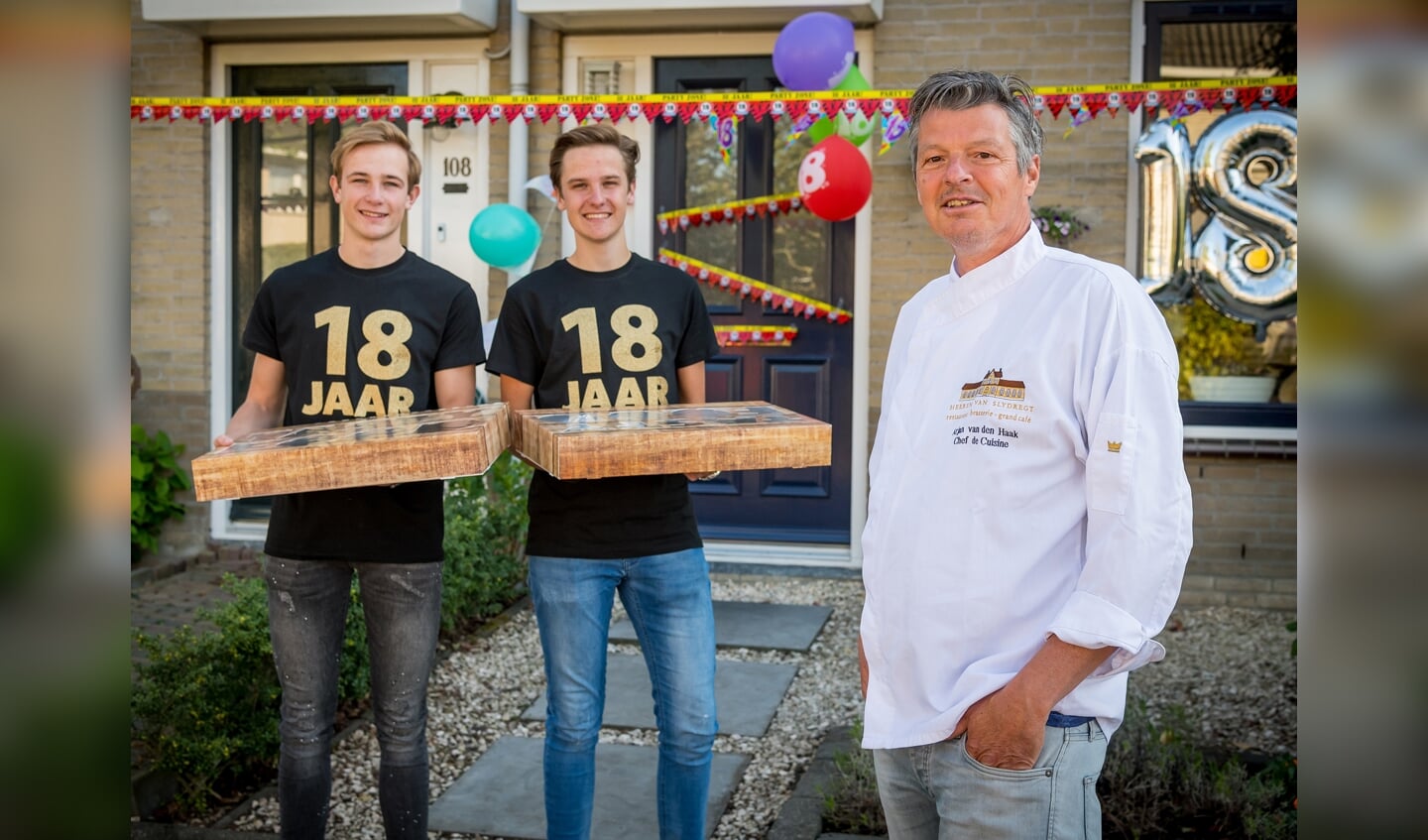 Tobias en Sjoerd met Chefkok Arjan van den Haak
