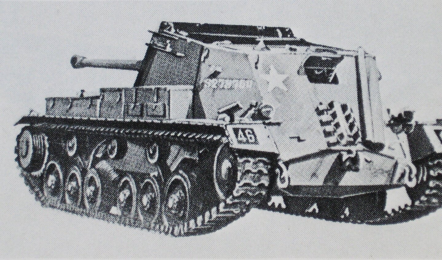 'Archer' SP-kanon op chassis Valentinetank. Achterstevoren aangebracht.