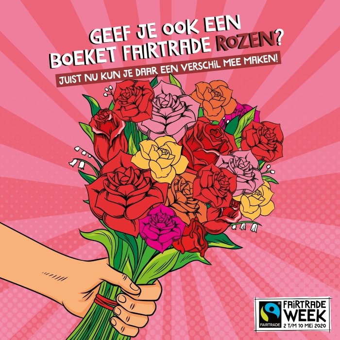 Naast bananen, chocolade, koffie en thee zijn ook bloemen fairtrade te krijgen. Leuk voor Moederdag.