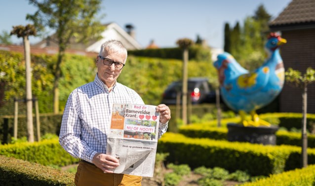 Voorzitter Ben Bläss van stichting Red de Barneveldse Krant. ,,De krant verbindt ons met elkaar.''