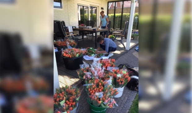De tulpen werden beschikbaar gesteld door een kweker uit de Flevopolder.