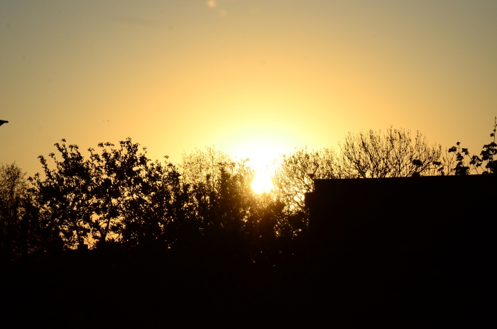 zonsondergang op de buitendams