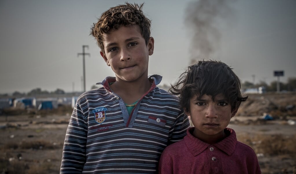 Kinderen in vluchtelingenkamp.