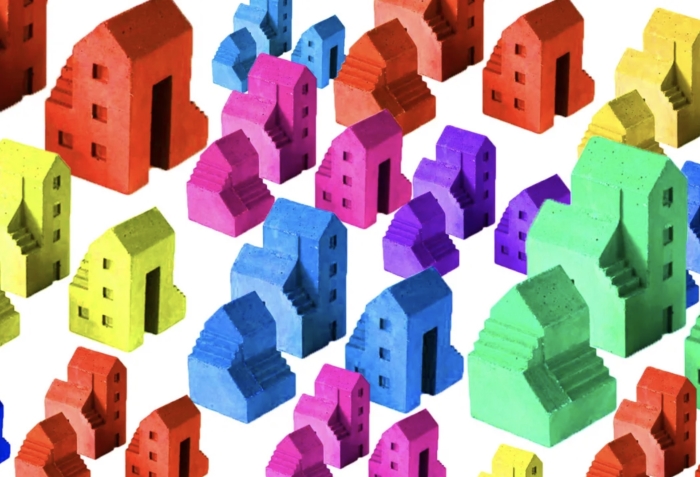 Illustratie van gekleurde huisjes
