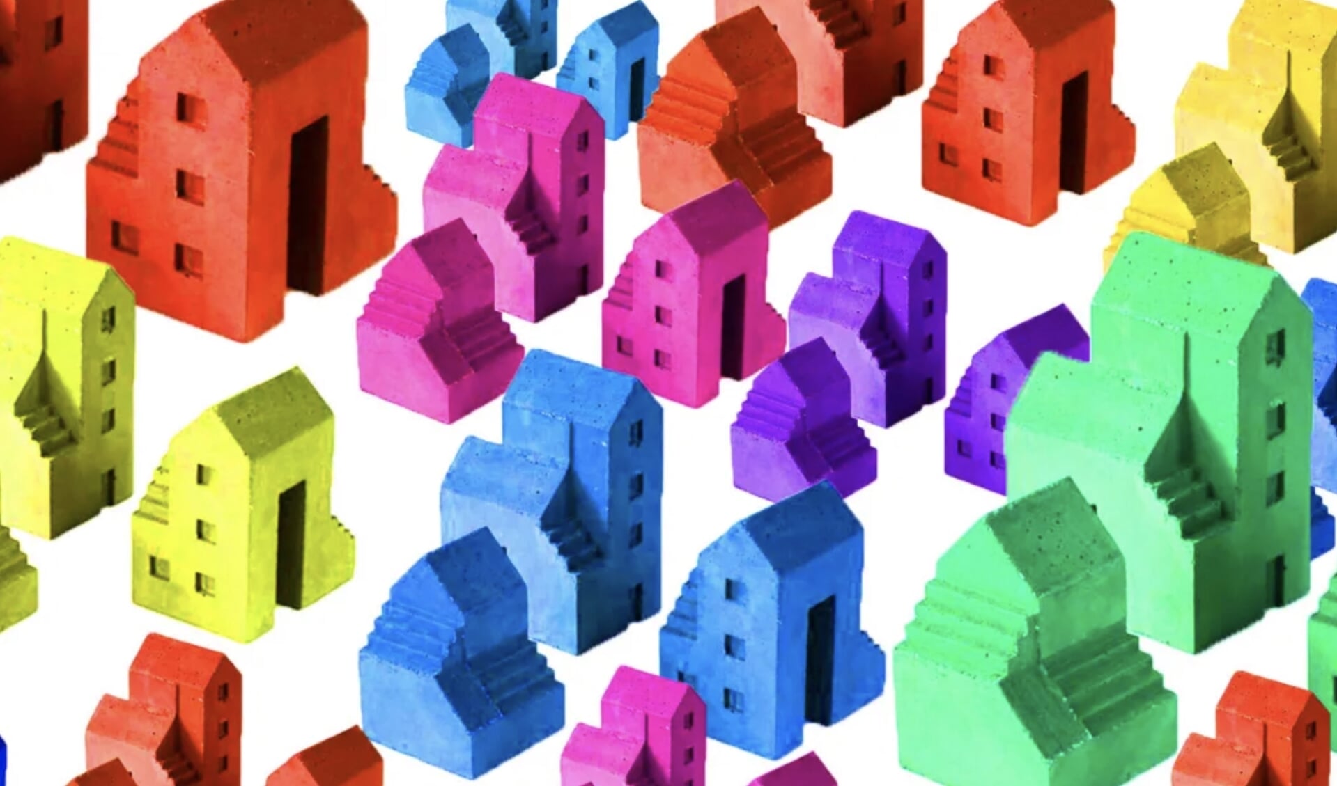 Illustratie van gekleurde huisjes