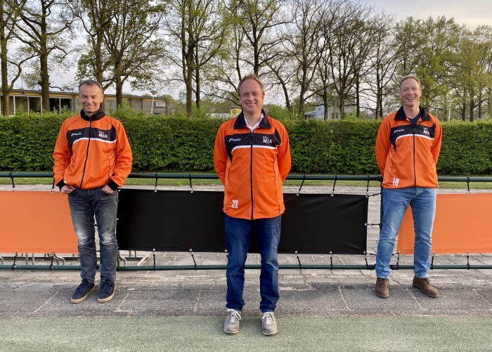 De nieuwe selectietrainers van MIA, v.l.n.r.: Menno Veenstra, Ale Meijer en Mark Siderius