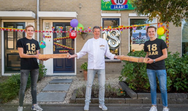 Sjoerd en Tobias met Chefkok Arjan van den Haak.