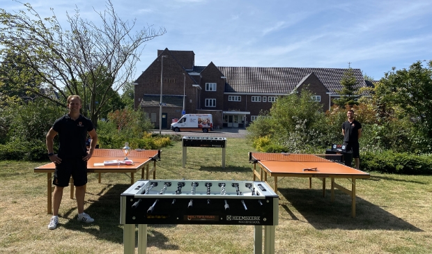 Links Jeroen Kuijt en rechts Mark Mulder, van MJ Tafeltennis.