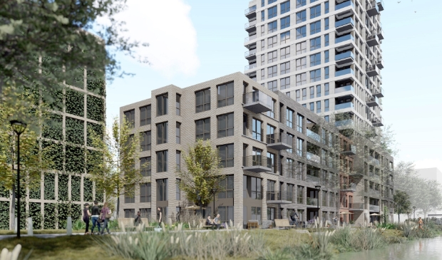 Het nieuwe woongedeelte telt 267 woningen, waarvan 95 sociale huurwoningen.