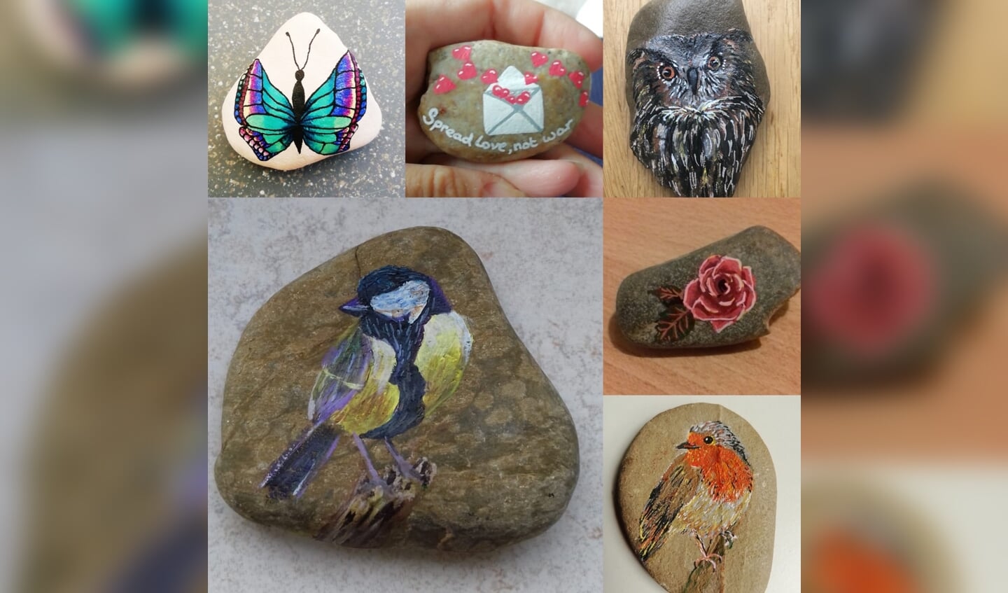 Voorbeelden beschilderde stenen