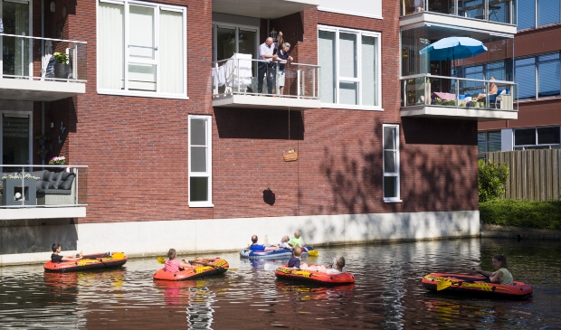 Felicitatie vanuit rubberboten