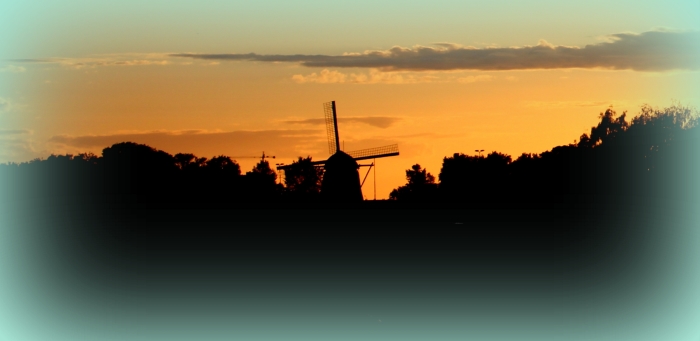 Zonsondergang vanaf de Stramanweg