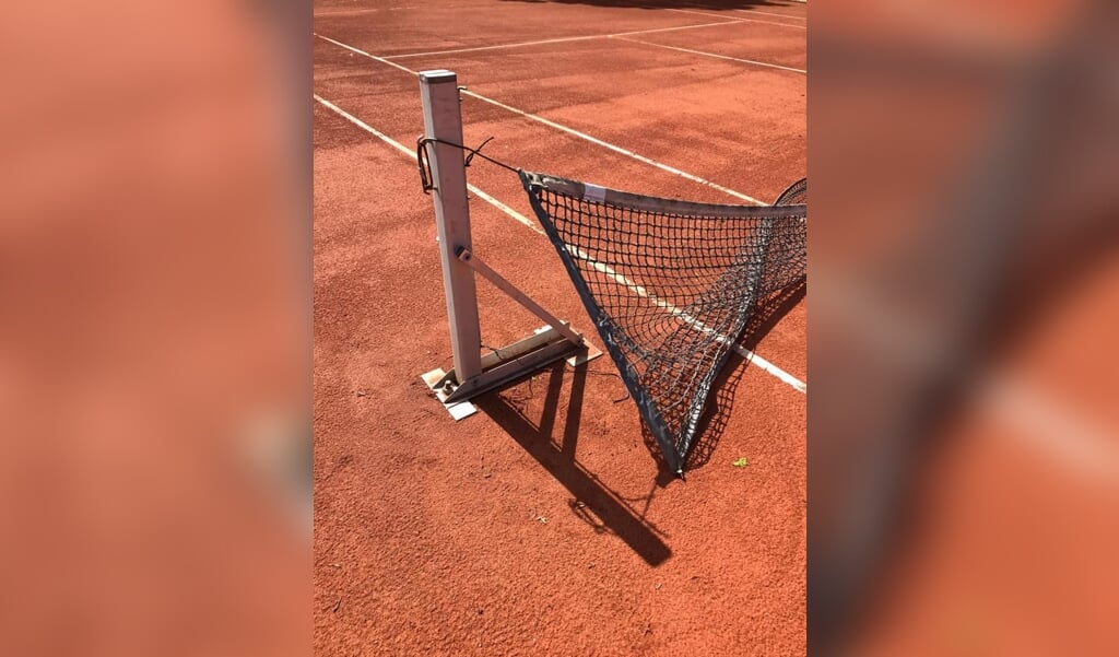 Beschadigingen en vernielingen op het tennispark afgelopen zomer