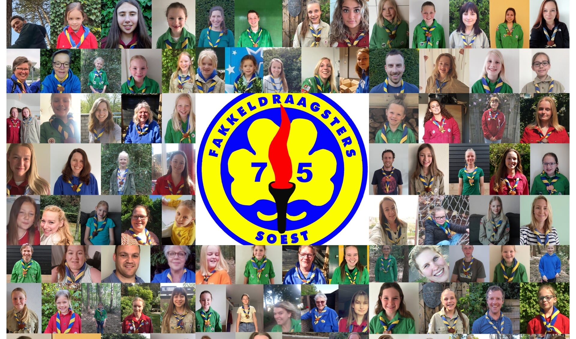 Een 'greep' uit het ledenbestand van De Fakkeldraagsters, de scoutinggroep die al driekwart eeuw de nadruk legt op samenwerking.