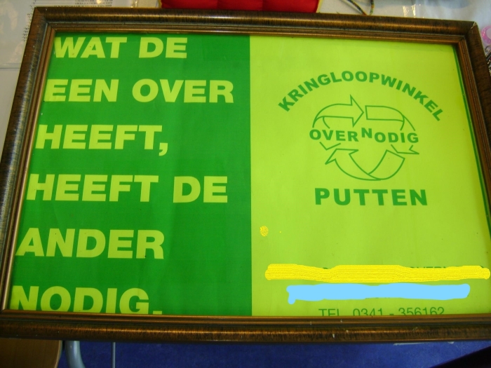 Kringloopwinkel over/nodig putten