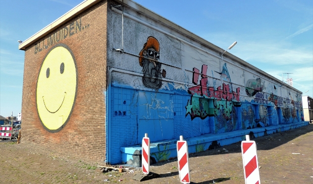 Een voorbeeld van de huidige 'street art' op de Viskade.