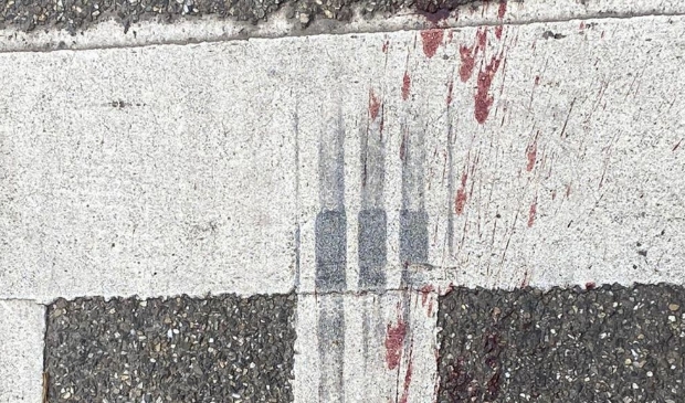 Een van de bloedspoorfoto's die RTV Utrecht toegespeeld kreeg