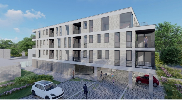Zo zal het appartementengebouw eruit gaan zien.
