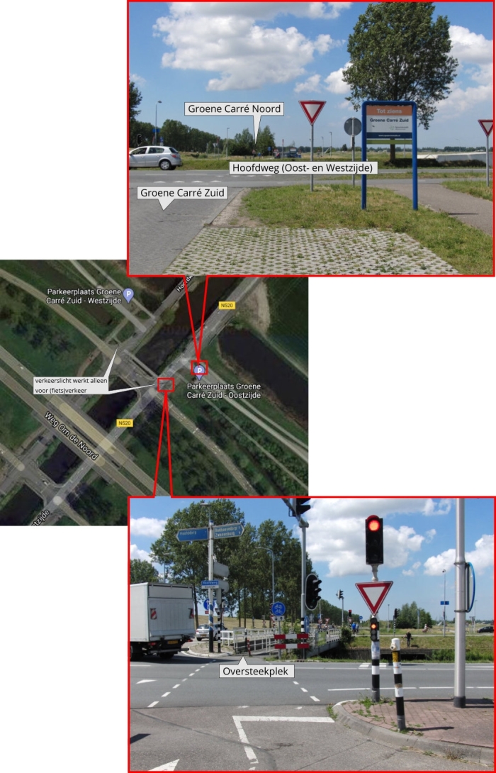 (Fietsoversteek Hoodweg bij Groene Carré