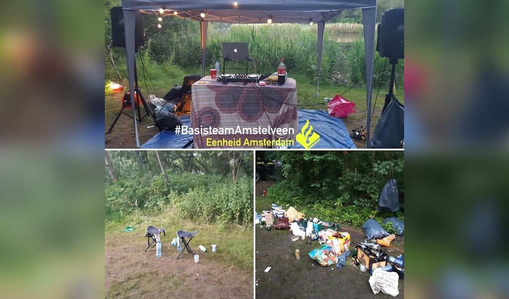 Politie Amstelveen maakt eind juni een einde aan een illegaal feest in het Amsterdamse Bos. 