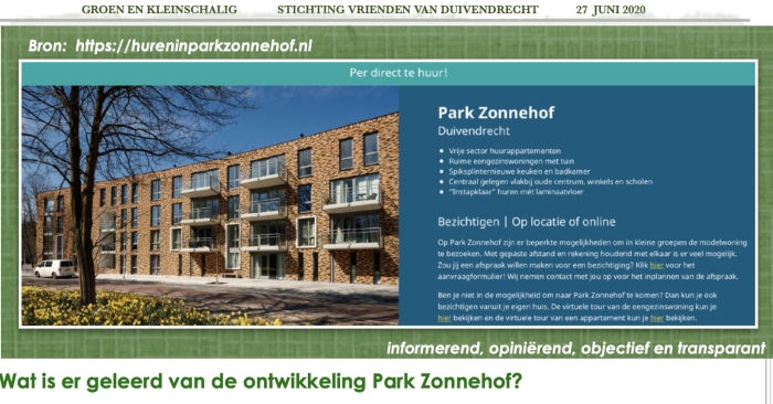 Wat is er geleerd van Park Aonnehof?