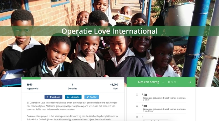 Online Donatie op website