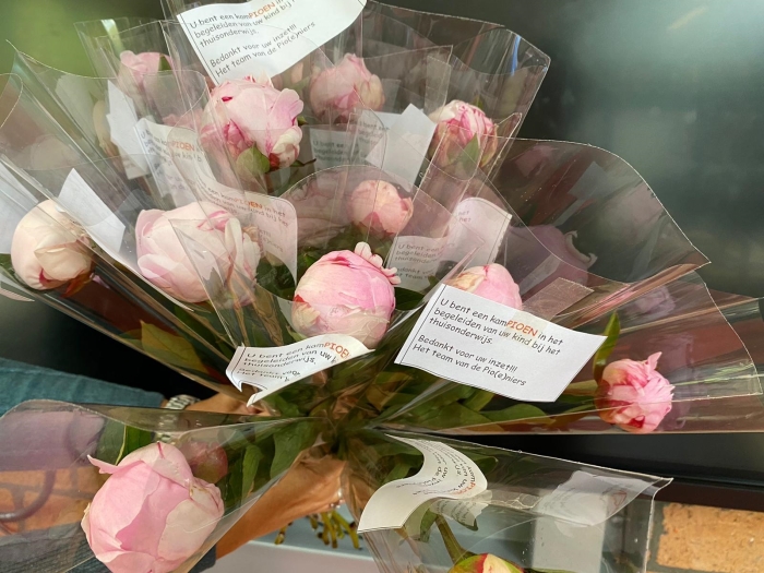 De pioenroos voor de ouders