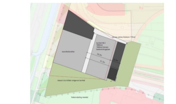 De tekening van HLC neemt meer ruimte in beslag dan aanwezig.