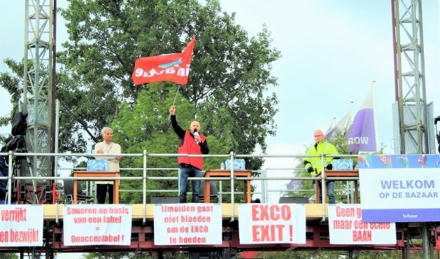FNV tijdens een eerdere staking bij Tata Steel.